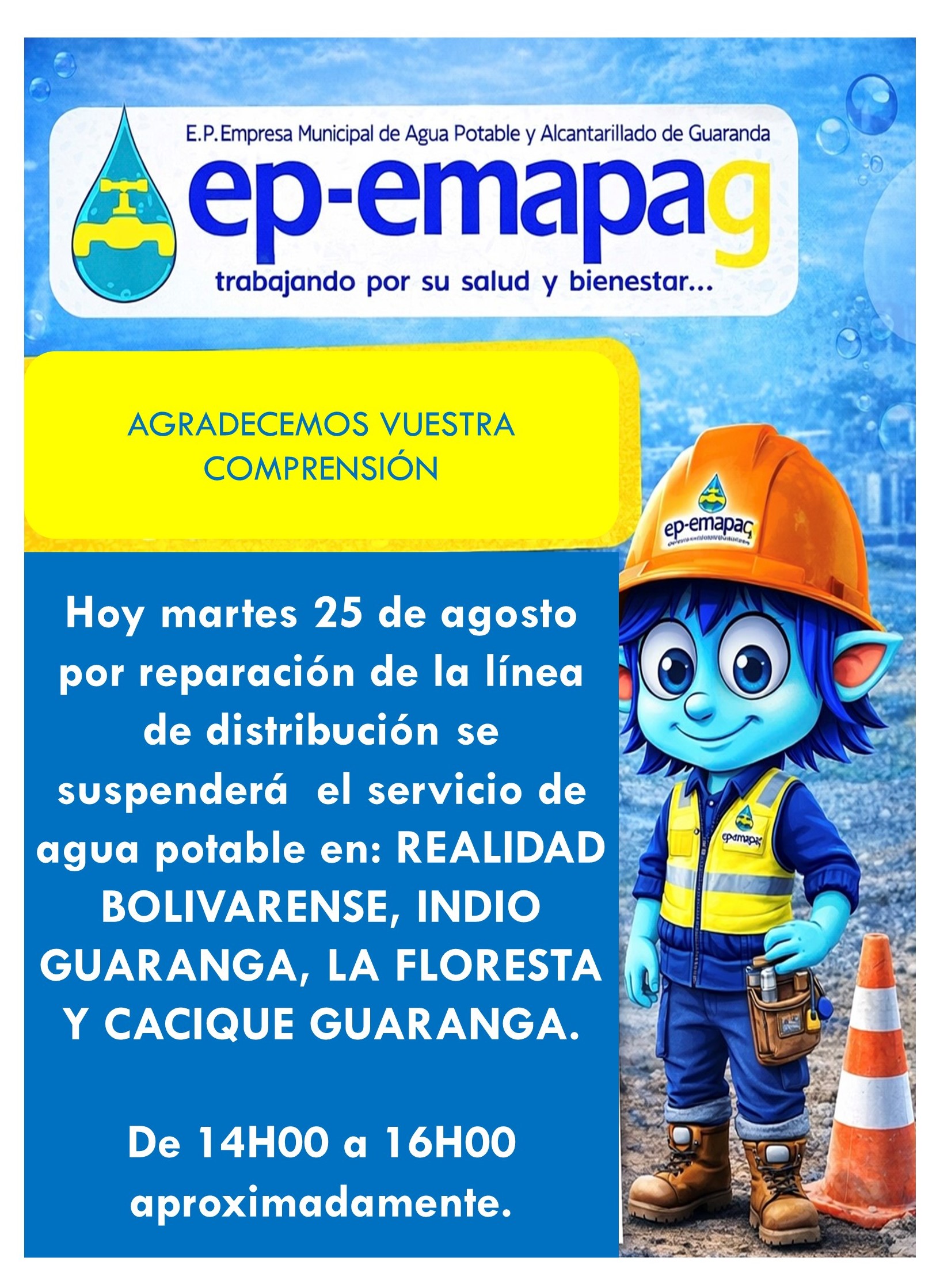Trabajos en la línea de distribución.