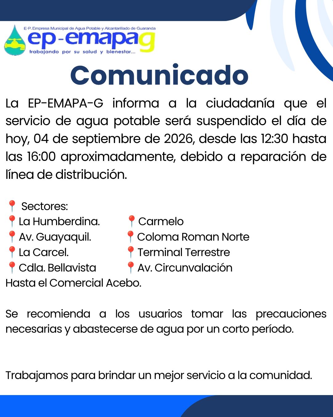 REPARACIÓN DE LA LÍNEA DE DISTRIBUCIÓN.